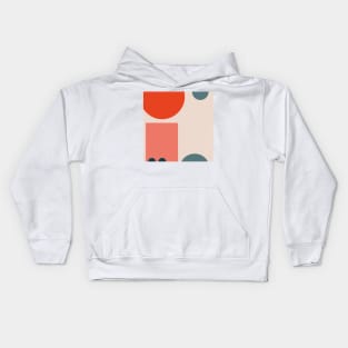 Mid Century Modern colored circle and rectangles Kids Hoodie